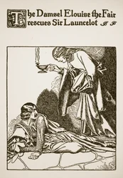 The Damsel Elouise the Fair Rescues Sir Launcelot, Illustration from 